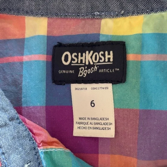 OshKosh B'gosh Colorful Plaid Button-Down Shirt - Picture 2 of 5